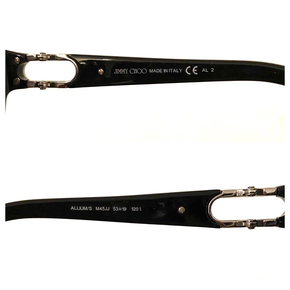 jimmy choo black sunglasses allium/s m45jj silver sparkle summer spring beach - Picture 6 of 8